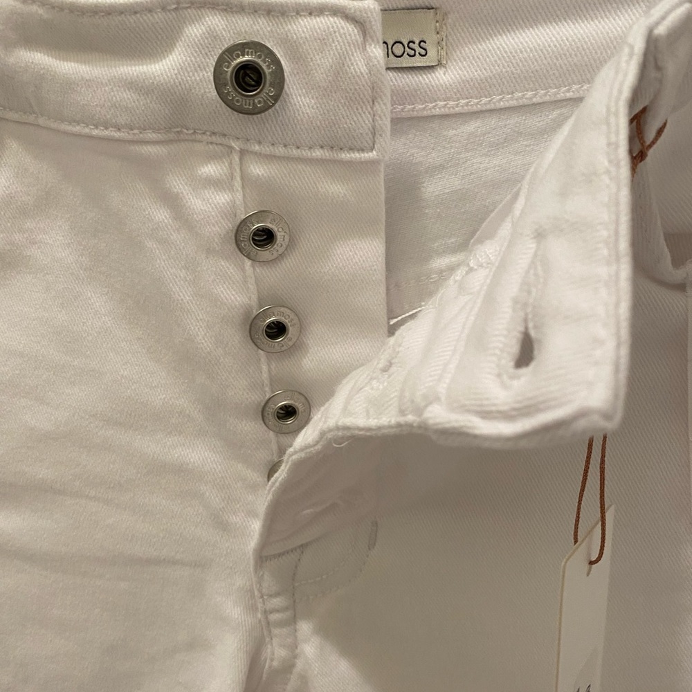 ella moss (Anthropologie) White Denim Cuffed Midi Short - NWT - 26 & 27 - Picture 2 of 14
